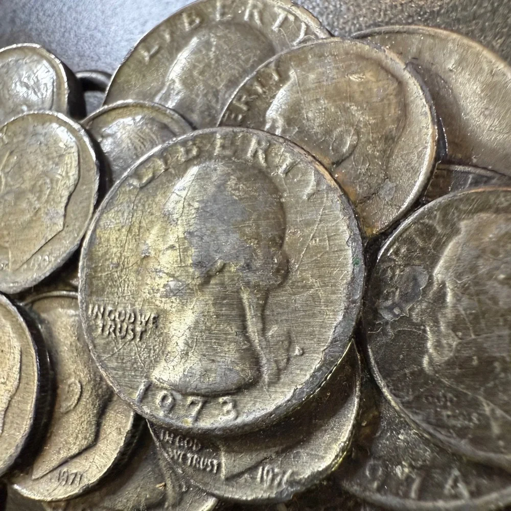 Vintage Coin Belt Buckle 1970s USA Made‎ Novelty Statement Piece